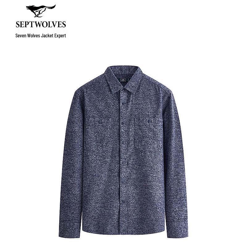 

SEPTWOLVES Men s Casual Long Sleeve Cotton Shirt XXXL
