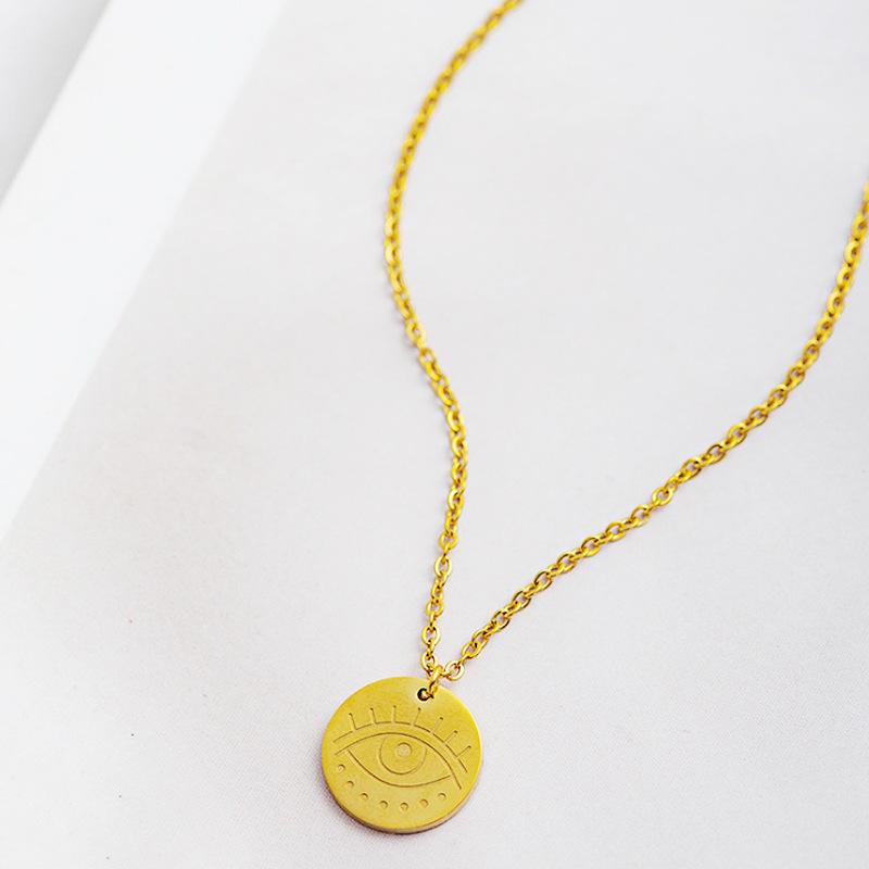 Sun Mount Devil'S Eye Titanium Steel Necklace Simple Versatile Clavicle Chain Necklace