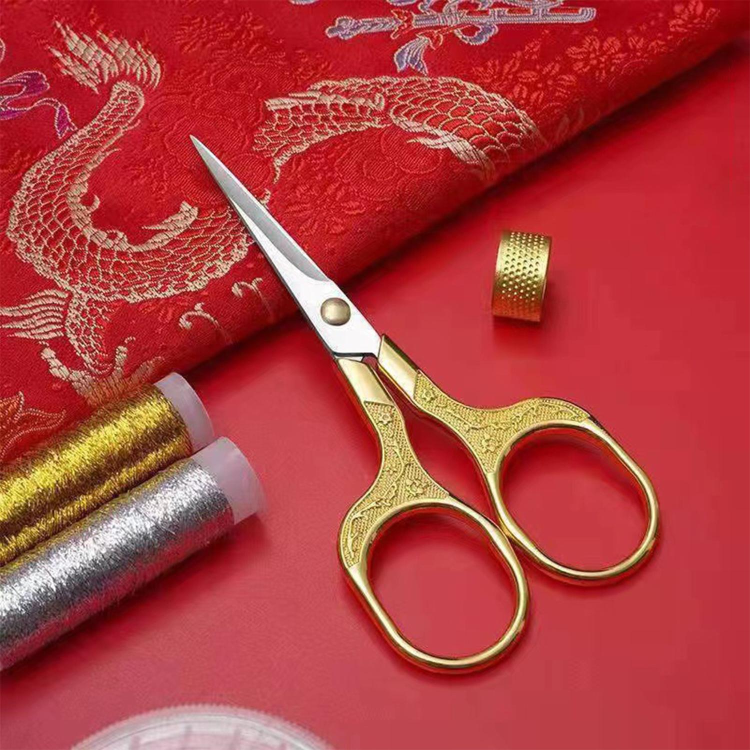 1PC Stainless Steel Sewing Scissors Retro Embroidery Tailor Scissors Dressmaker Shears Fabric Cutter DIY Sewing Accessories