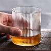 Striped Glass Cup for Beer, Juice, Coffee, and Tea