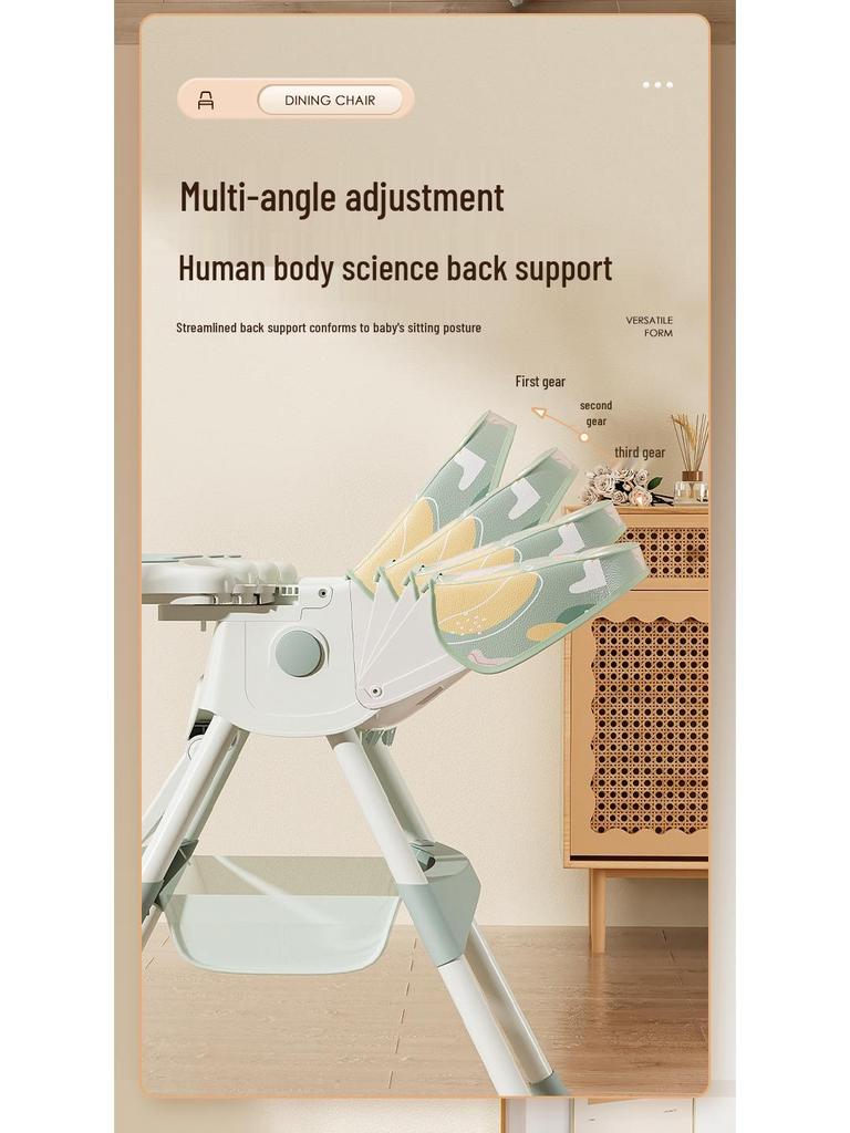Multifunctional Baby High Chair: Foldable Metal Seat, Convertible Dining Table & Rocking Chair for Infants & Toddlers.