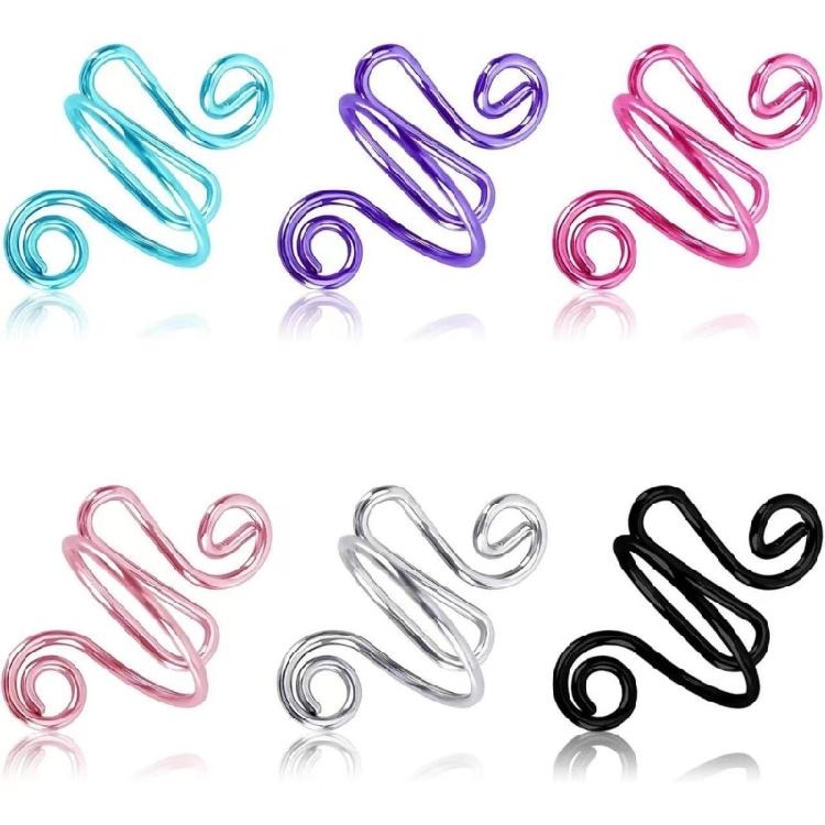 10/14/15 Pcs Snake Shape Crochet Tension Rings Open Finger Rings Adjustable Crochet Rings