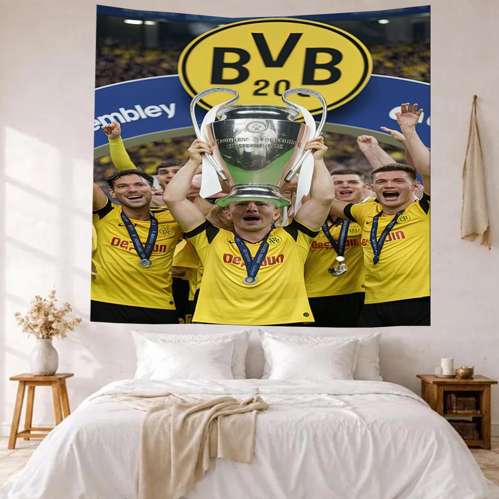 Borussia Dortmund Wall Decor Tapestry Art For Pet Memorial Birthdaywedding Party Backdrop Family Gift