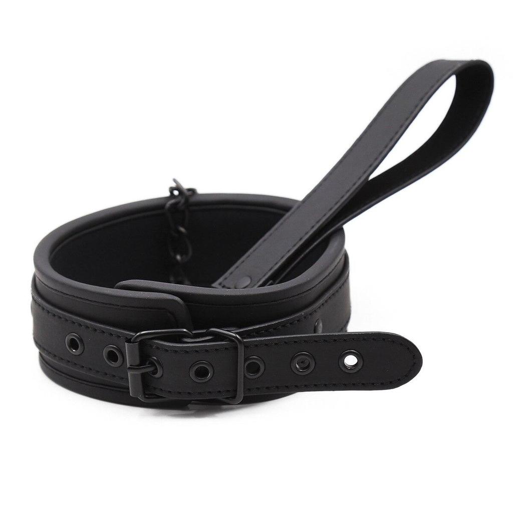 BDSM Random Shot Black Bondage Collar Neck Sleeve Adjustable Necklace Tow Rope Leash Sexy Toys Game Torture Harness Slave
