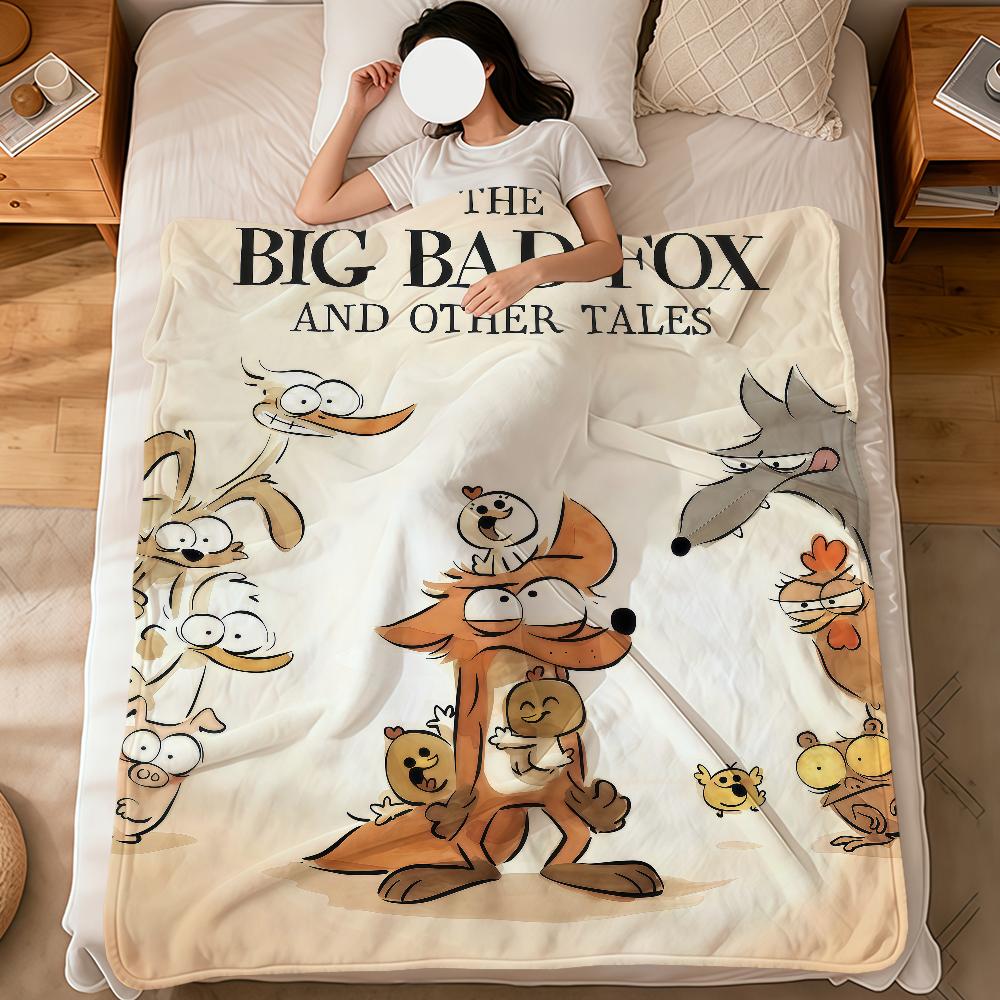 funny cute cartoon Big Bad f-Fox and Other Tales soft warm plush blanket dorm sofa living room pet hogar bed gift home Flannel