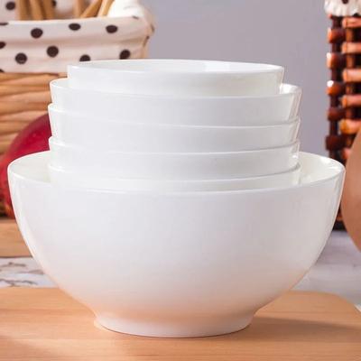 Jingdezhen Bone Bowl White Household Dining Tableware Ceramic Large Rice Bowl Noodle Soup Salad Bowl
