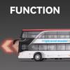 1:30 Business Double Decker Alloy Bus Models Toys Diecast Cars Doors Opened Sound Light Pull Back Miniature Car Christmas Gifts