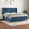 3132637 vidaXL Divan Bed and Mattress Dark Blue 180x200cm Velvet