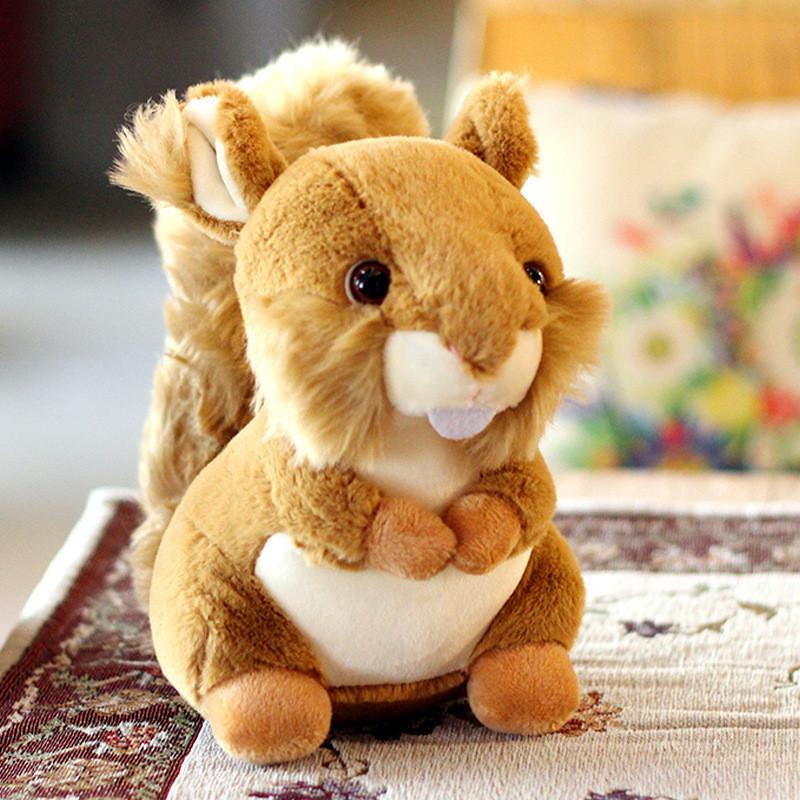 Adorable Brown Hamster Plush Toy Soft Stuffed Animal Decorative Cushion Pillow