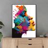 Banksy Colourful Graffiti Art,Love and Kissing Art Canvas Paintings,Heart Posters and Prints,Gift for Lover,Home Decoration