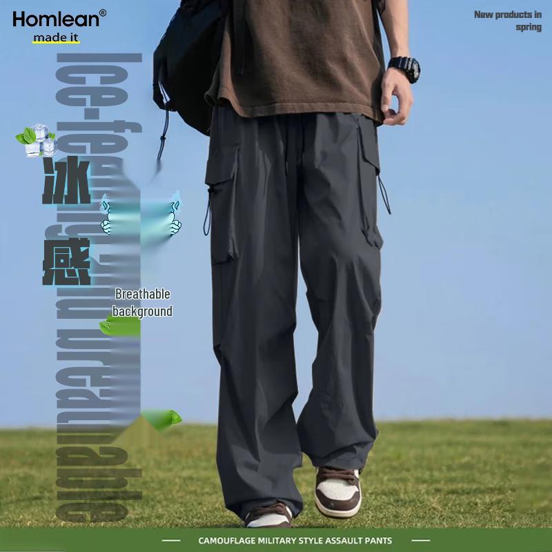 Herren Cargohose im amerikanischen Stil, lockere Passform, mit mehreren Taschen