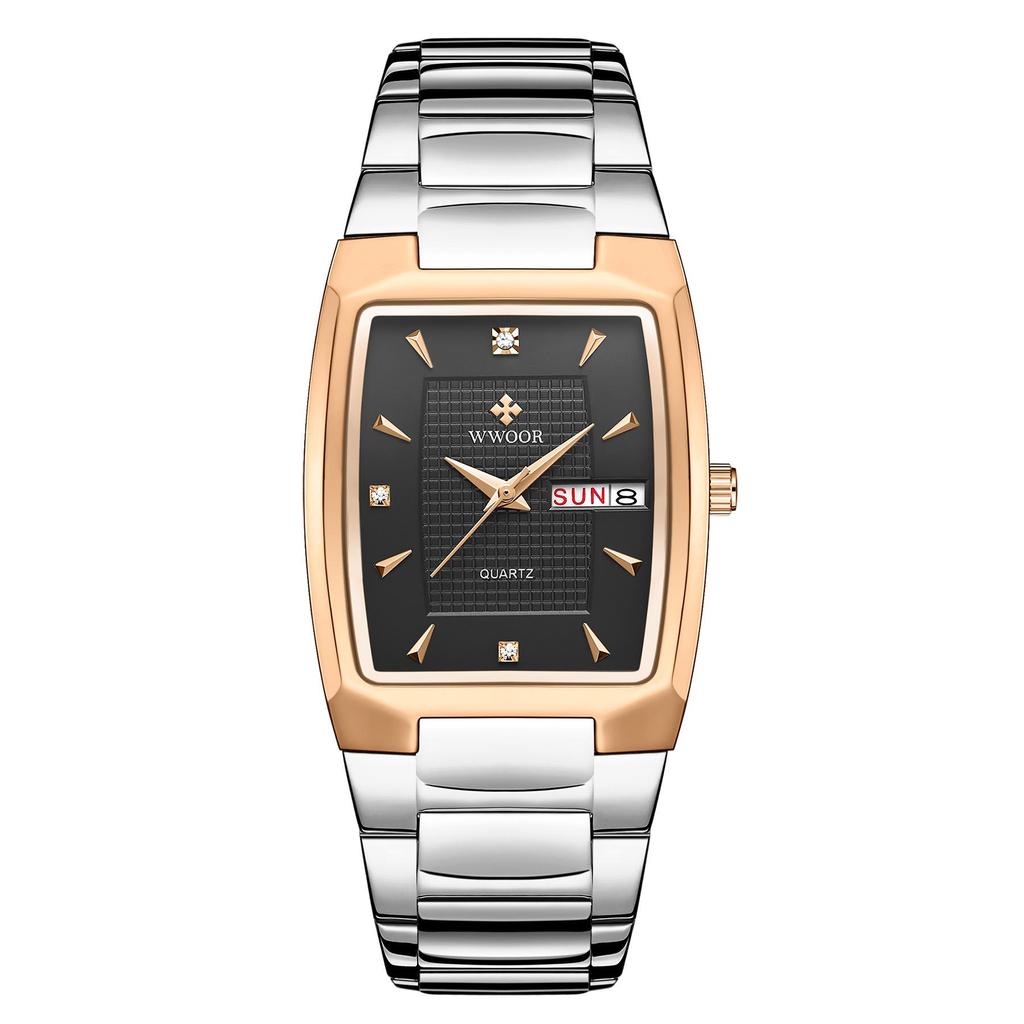 WWOOR 8837 Men's Quartz Square Waterproof Business Watch