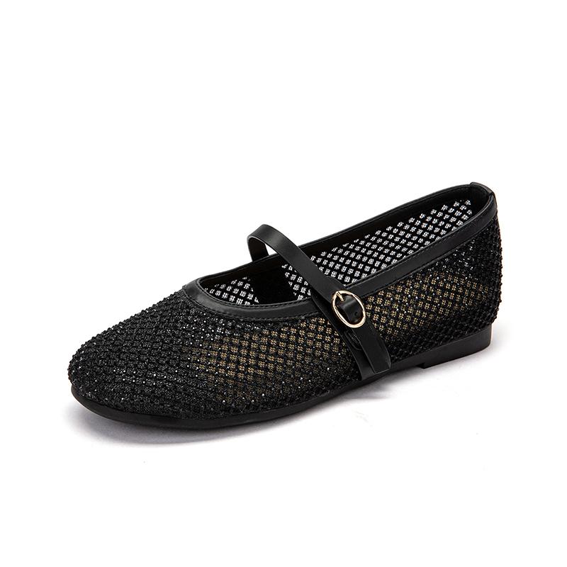 Breathable Single Shoe Rhinestone Soft Sole Mary Jane Shoes