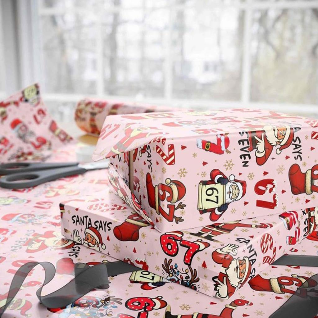 Christmas Gift Wrapping Paper Roll Holiday Decorative Packaging Material