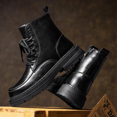 Fashion Men All-match New Arrival Men Casual Shoes  Genuine Leather Walking Shoes Handmade Motorcycle Boots Men Winter Plush Snow Boots