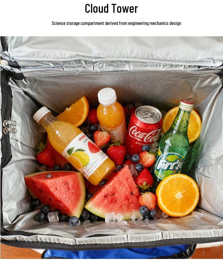 42L faltbare isolierte Trolley-Tasche für Outdoor-Reisen und Picknicks