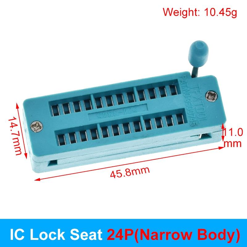 1/2/5pcs/lot 14 16 18 20 24 28 32 40 P Pin 2.54 MM Green DIP Universal ZIF IC Socket Test Solder Type IC lock seat zif socket
