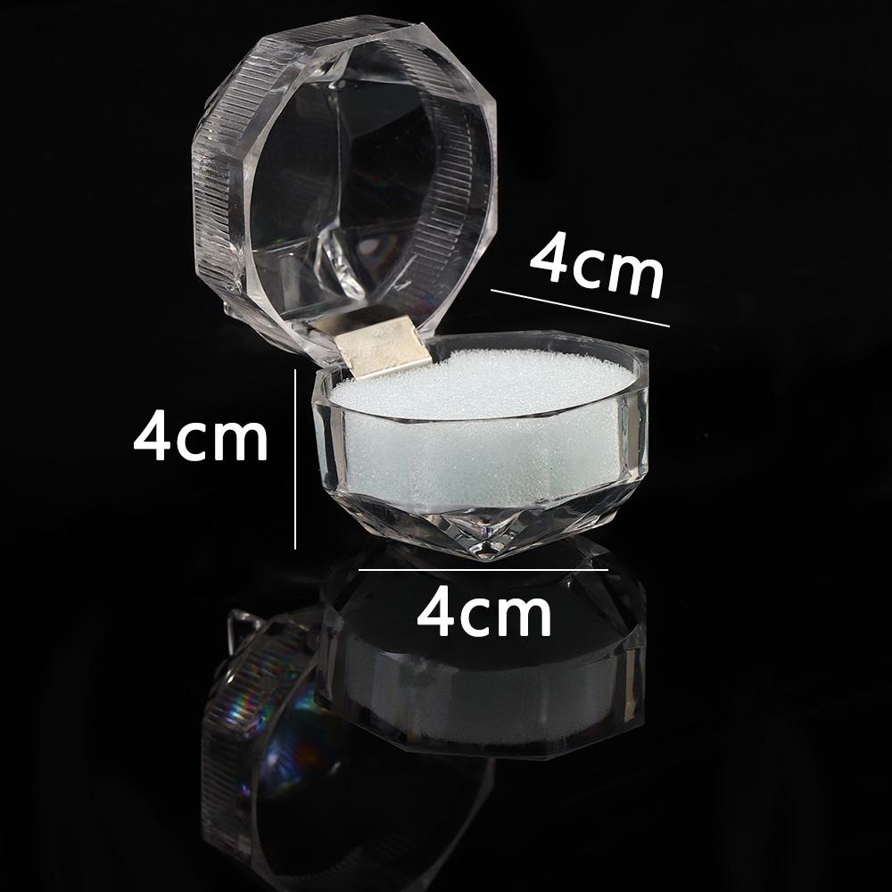Fashion Hot Ring Box Clear Crystal Organizer Display Case Earrings Brooch Storage Jewelry Box