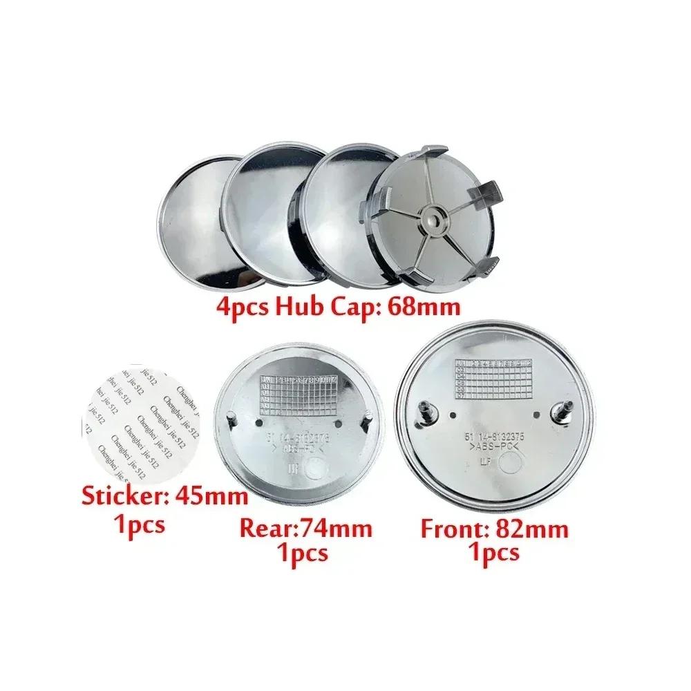 7Pcs Car Hood Front Rear Trunk Emblem Badge For BMW Original Logo All Black E36 E46 E53 E90 E60 E93 E87 G01 G20 X3 X5 F30 F20 X6