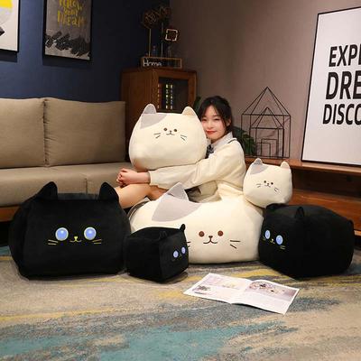 Cute Soft Square Cat Throw Pillow Plush Toy Little Black Cat Doll Home Pillow Cushion Doll Doll