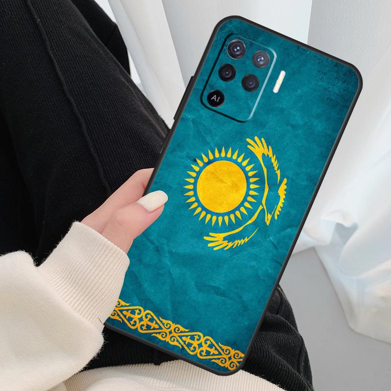 Kazakhstan Flag Case For Oppo A96 A76 A16 A60 A98 A58 A78 A18 A38 A80 A40 A77 A57 A17 A74 A54 A94 A15 A5 Pro