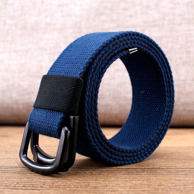 Men's Canvas & Leather Double Ring Stretch Belt