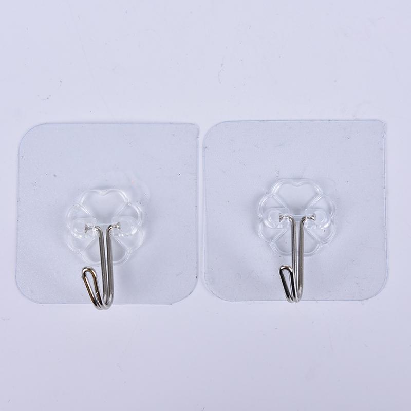1X Useful Strong Clear Suction Cup Sucker Wall Hooks Hanger For Kitchen Bathroom