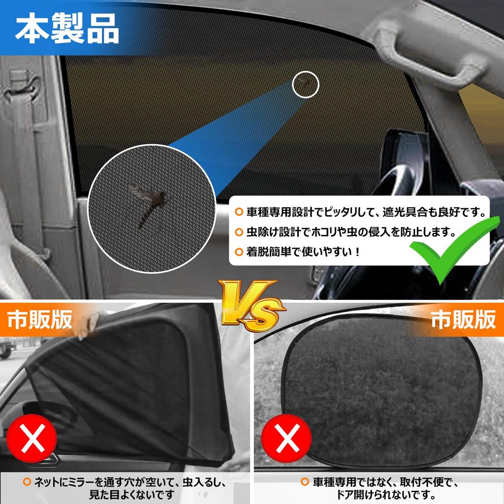 BLUESEATEC Sunshade Mesh Curtain with Magnetic Closure for Toyota Voxy Noah 80 Series 2014 October Side Covers Side 2 Pieces (January - 2020) -