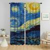 Halloween Decoration Van Gogh Blackout Curtain for Room 2 Panel Kitchen Curtains for Camera Partition Home Interior Curtains