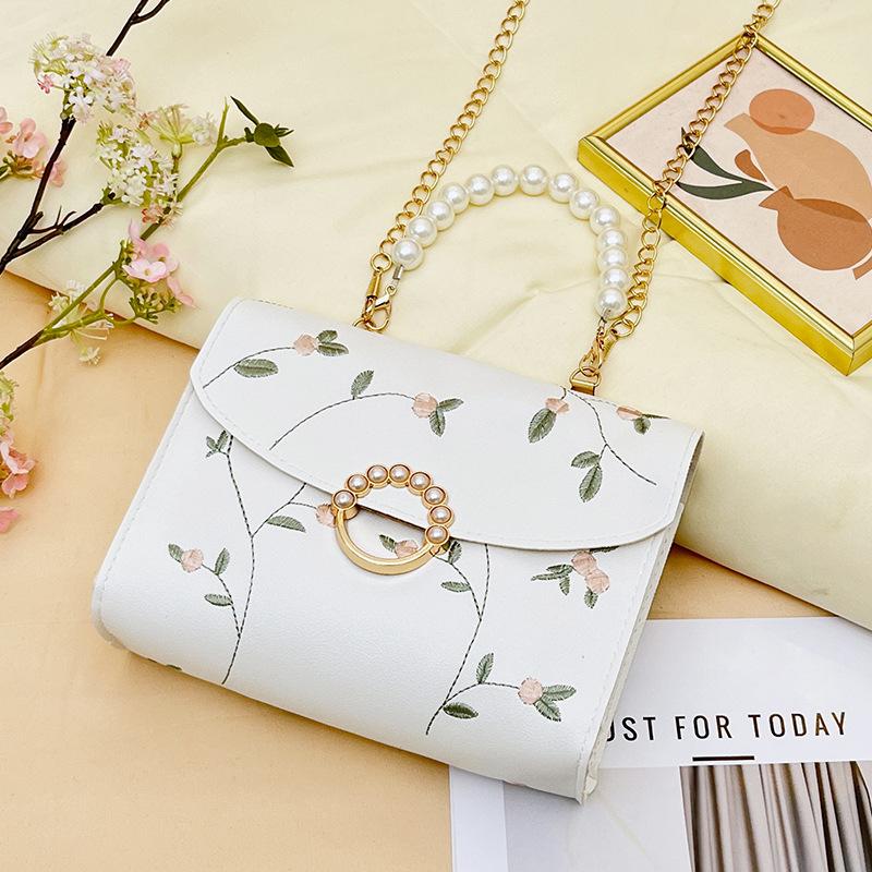 Women's Bag Summer New Fashion Shoulder Bag Messenger Bag Small Square Bag Pearl Handbag One Piece