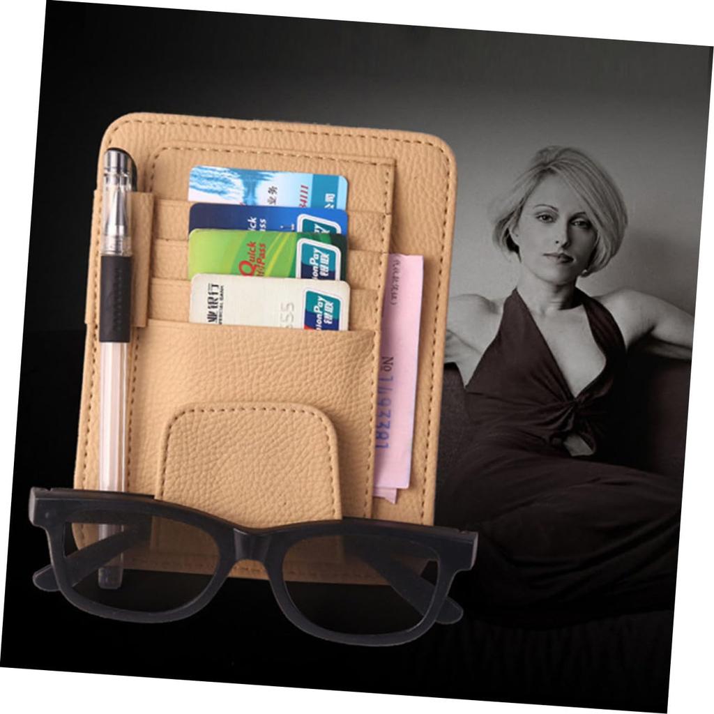 CRILSTYLEO Sunes Case Car Card Holder Car Glasses Folder Sunglasses Folder Wallet Auto Fastener Clip
