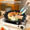 Portable Barbecue Grill Pan Electric Smokeless Grill, Nonstick Griddle, Korean BBQ Meat Roaster Healthy Non-stick Frying with Handle, Round