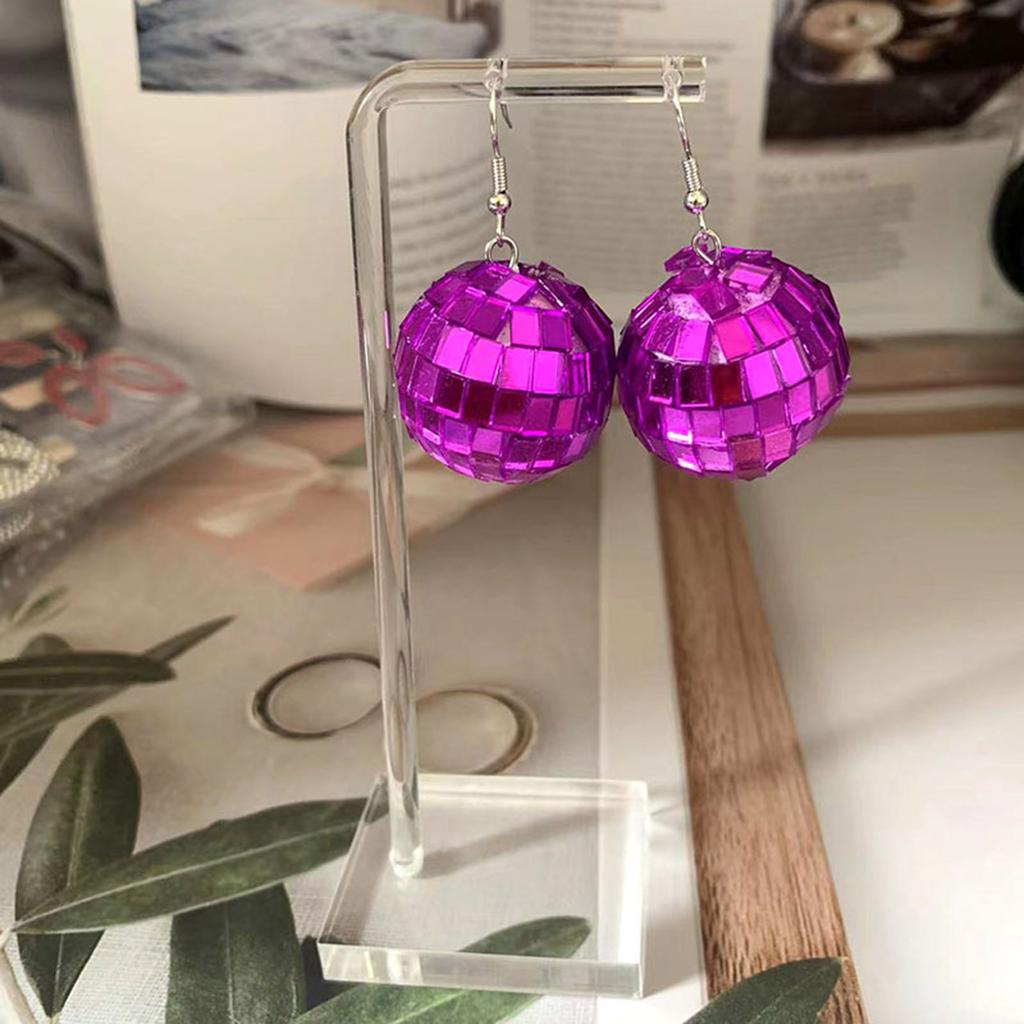 Mirror Ball Disco Ball Earrings Disco 60's 70's Ball Earrings Costume Accessory