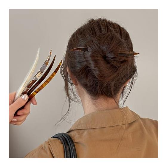 Kanzashi Haarspeld, Enkel, Japanse Stijl, Haarversiering voor Kimono, Yukata, Schildpad-achtig, Eenvoudig, Donkerbruin