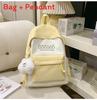 Girls Large Capacity Color Block Student Backpack With Nylon And Ergonomic Straps