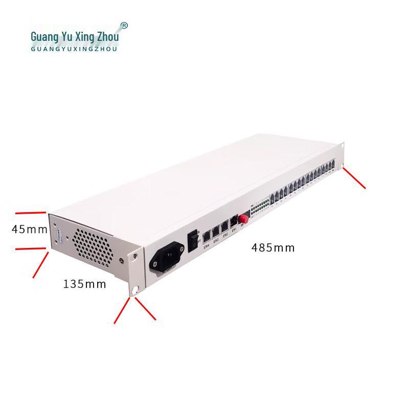 16-Channel Telephone & Ethernet Fiber Optic Multiplexer