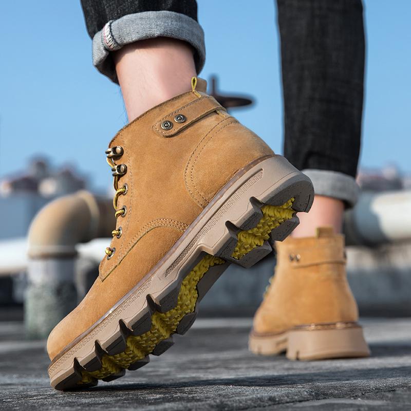 Pánské kotníkové boty z pravé kůže Volnočasový a módní designový styl Venkovní motocyklová kancelářská párty kvalita Silná podrážka sho