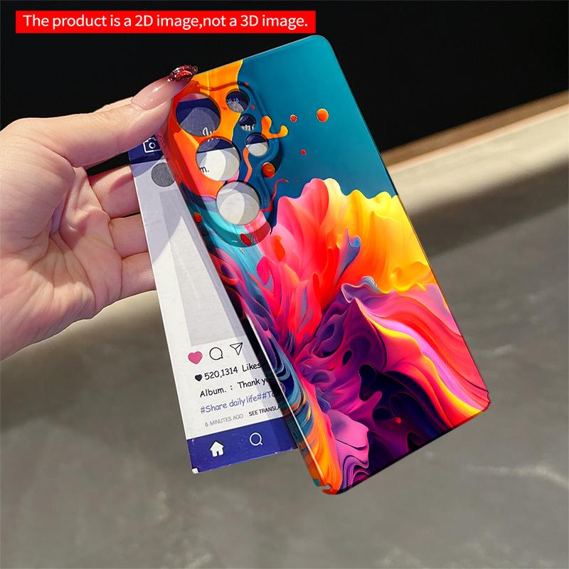 2DFlat Samsung Phone Case Vibrant Fluid Splash Abstract Design Applicable To Galaxy S23 S24 S25ULTRA S26 A12 A14 A15 A16 A54 A55