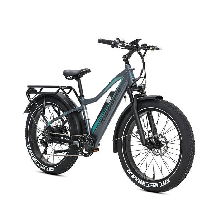 Vélo Électrique - Jobobike Robin - Fatbike 26'' - 13Ah Battery - Bafang 48V 250W - Max Range 65KM- Shimano 7 Speed - Gris