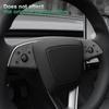 Italian Top Suede Steering Wheel Panel Trim Stickers for Tesla Model 3 Highland 2024-Up Decor Cover Car Interior Accessories