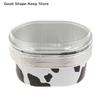 100Pcs 68ML Clear Lids Heat Resistant For Aluminum Foil Oval Non-Stick Baking Cups Cake Containers With Cakes