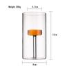 Large Brown Cylindrical Candleholder with Inner Glass Cup