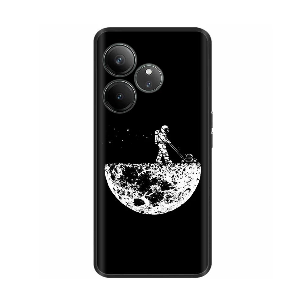 For Realme GT 6 GT 6T Case Black Silicone Luxury Bumper Cute Soft TPU Phone Cases For Realme GT6 5G Cover Shells Coque 6.78''