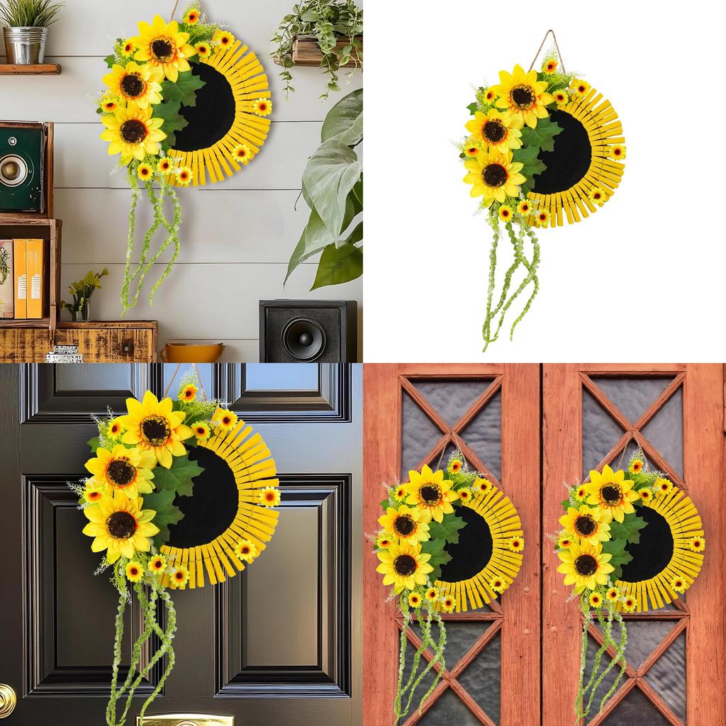 Sunflower Door Sign With Plastic And Polyester Materials For Spring And Autumn