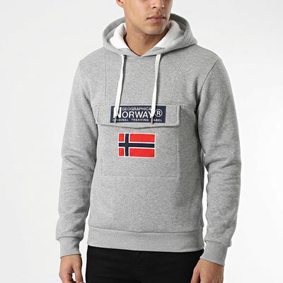 Men's Hooded Sweatshirt Geographical Norway Gadrien DB MEN 054 Grey (WW6114H/GN/Blended Grey / White)