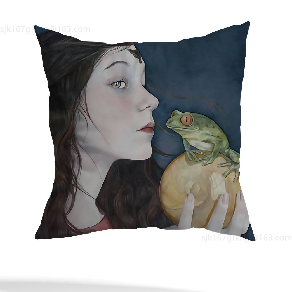 Vintage Frog Fairy pillow cover living room sofa cushion cover bedroom room bed pillow cover home decoration