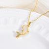 18k Gold Plated Copper Zircon Necklace: Fashionable, Non-Fading, Lightweight Clavicle Chain Jewelry
