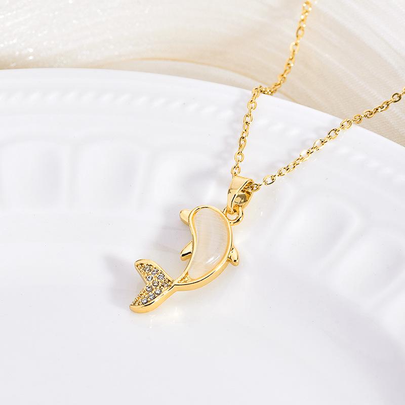 18k Gold Plated Copper Zircon Necklace: Fashionable, Non-Fading, Lightweight Clavicle Chain Jewelry