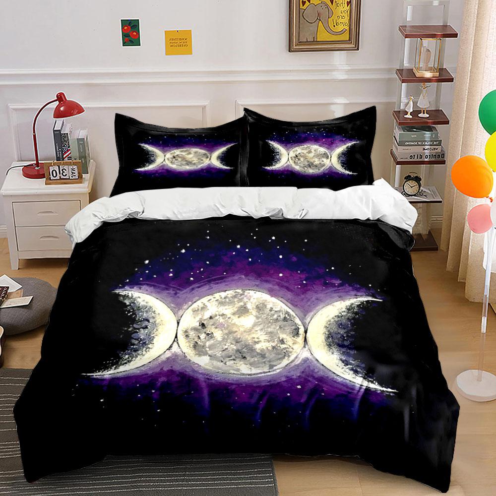 Moon Phases Art Set Decoration Multiple Sizes Kid'S And Adults' Bedroom Exquisite 3Pc Bedding Set, Gift