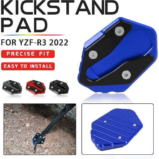 Motorcycle Kickstand Extension Extender Replacement for Yamaha R3 yzf-R3 MT03 MT-03 2022 2023 UP CNC Aluminum Kickstand Foot Enlarger Pad